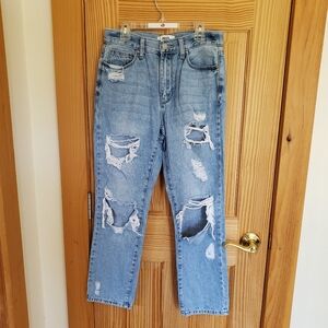JBD "Just Black Denim" Distressed Light Blue Jeans Size 25